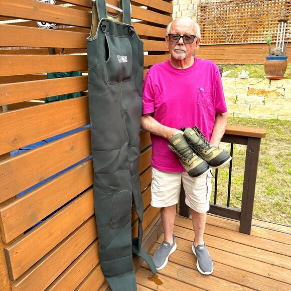 HODGMAN Men's Neoprene Chest Waders and Fishing Boots - Picture 1 of 16